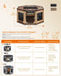 Octagon Dog Playpen L Walnut Brown and Camel Brown FredCo
