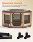 Octagon Dog Playpen L Walnut Brown and Camel Brown FredCo