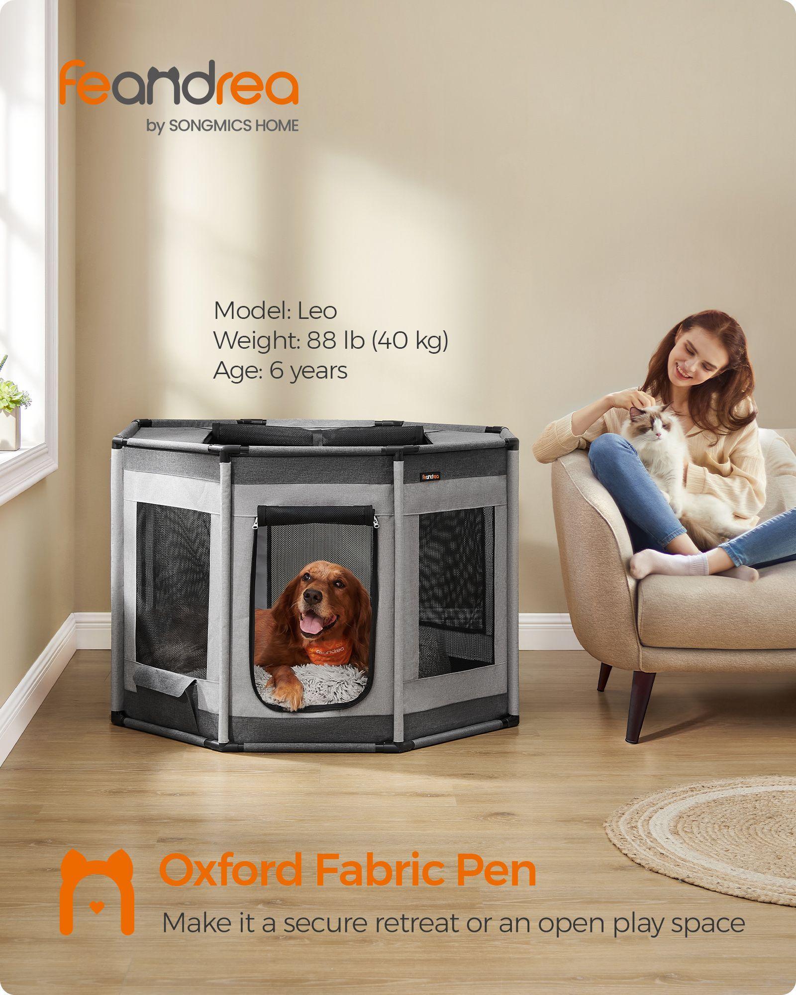 Octagon Dog Playpen XL Dove Gray and Slate Gray FredCo