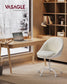 Office Chair with Cotton-Linen Fabric Cappuccino Beige and Cloud White FredCo