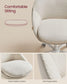 Office Chair with Cotton-Linen Fabric Cappuccino Beige and Cloud White FredCo