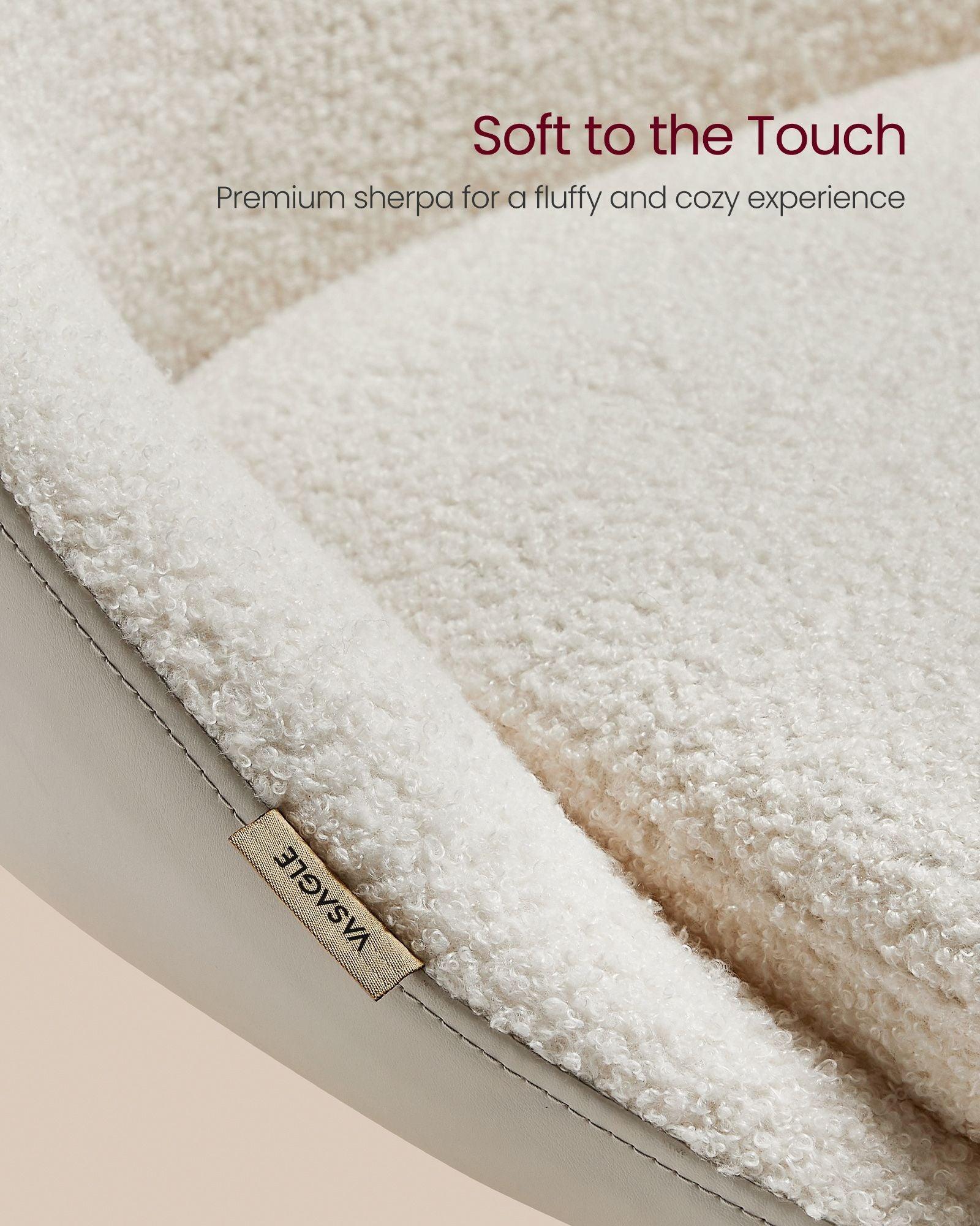 Office Chair with Cotton-Linen Fabric Cappuccino Beige and Cloud White FredCo