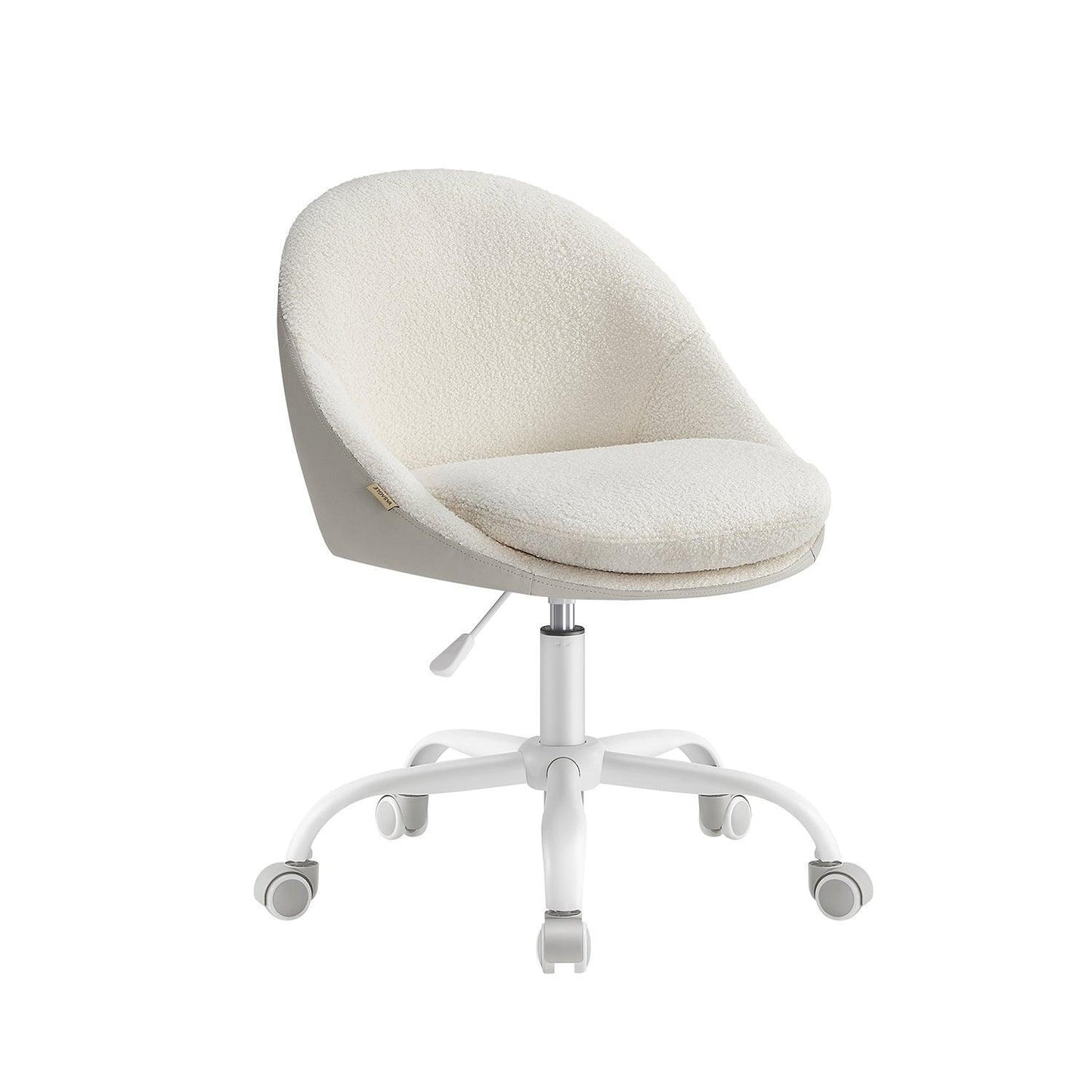 Office Chair with Cotton-Linen Fabric Cappuccino Beige and Cloud White FredCo