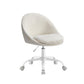 Office Chair with Cotton-Linen Fabric Cappuccino Beige and Cloud White FredCo