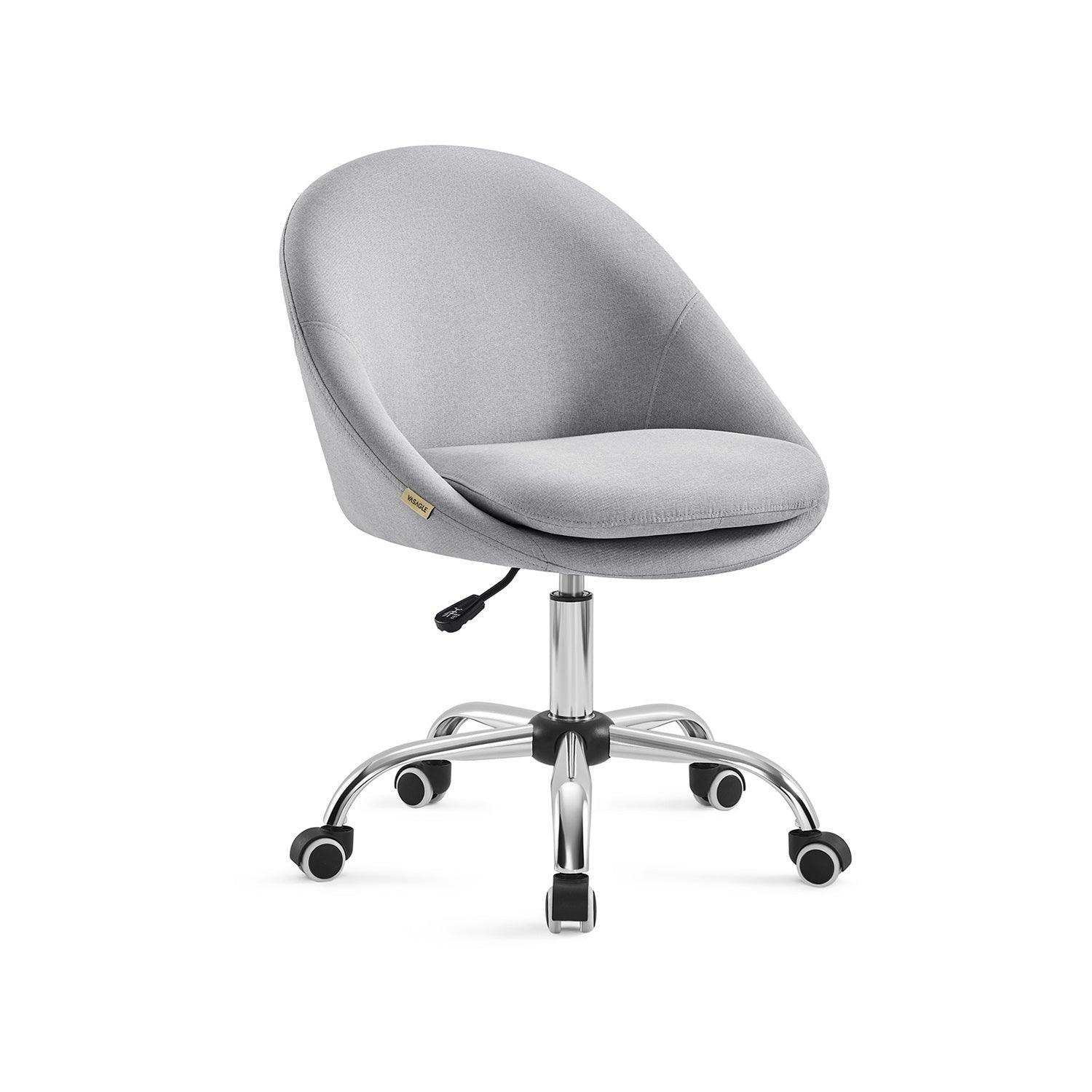 Office Chair with Cotton-Linen Fabric Dove Gray FredCo