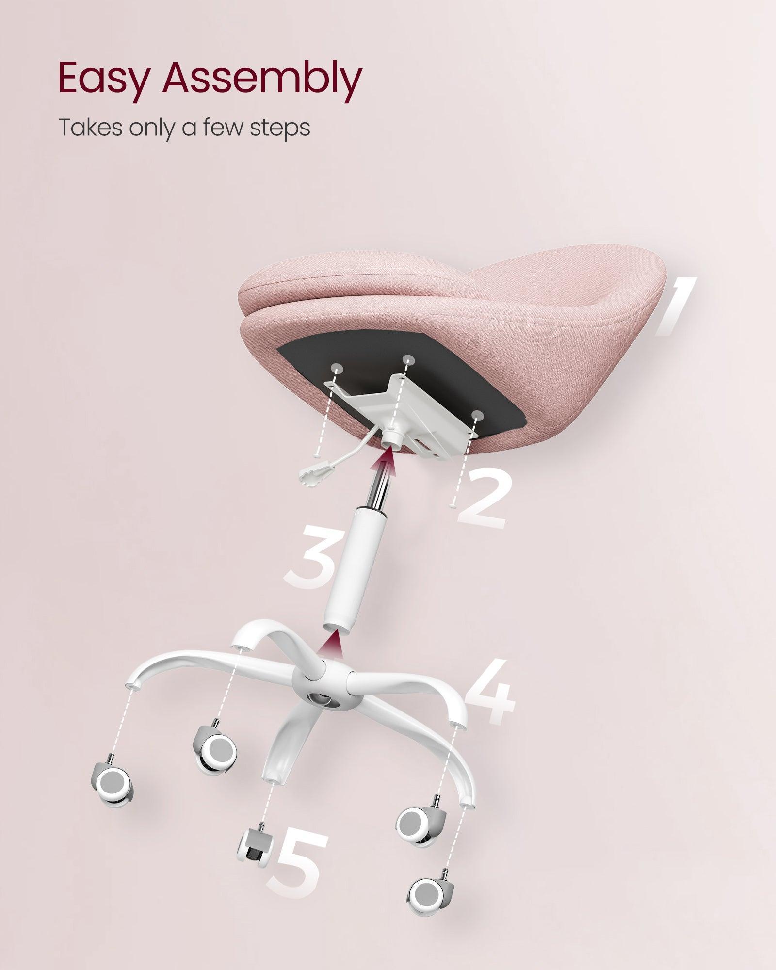 Office Chair with Cotton-Linen Fabric Jelly Pink FredCo