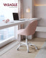 Office Chair with Cotton-Linen Fabric Jelly Pink FredCo