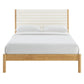 Olea Channel Tufted Boucle Solid Wood Full Platform Bed by Modway FredCo
