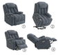 Omarion Blue Chenille Power Motion Recliner with Lift, Heating & Massage Function FredCo