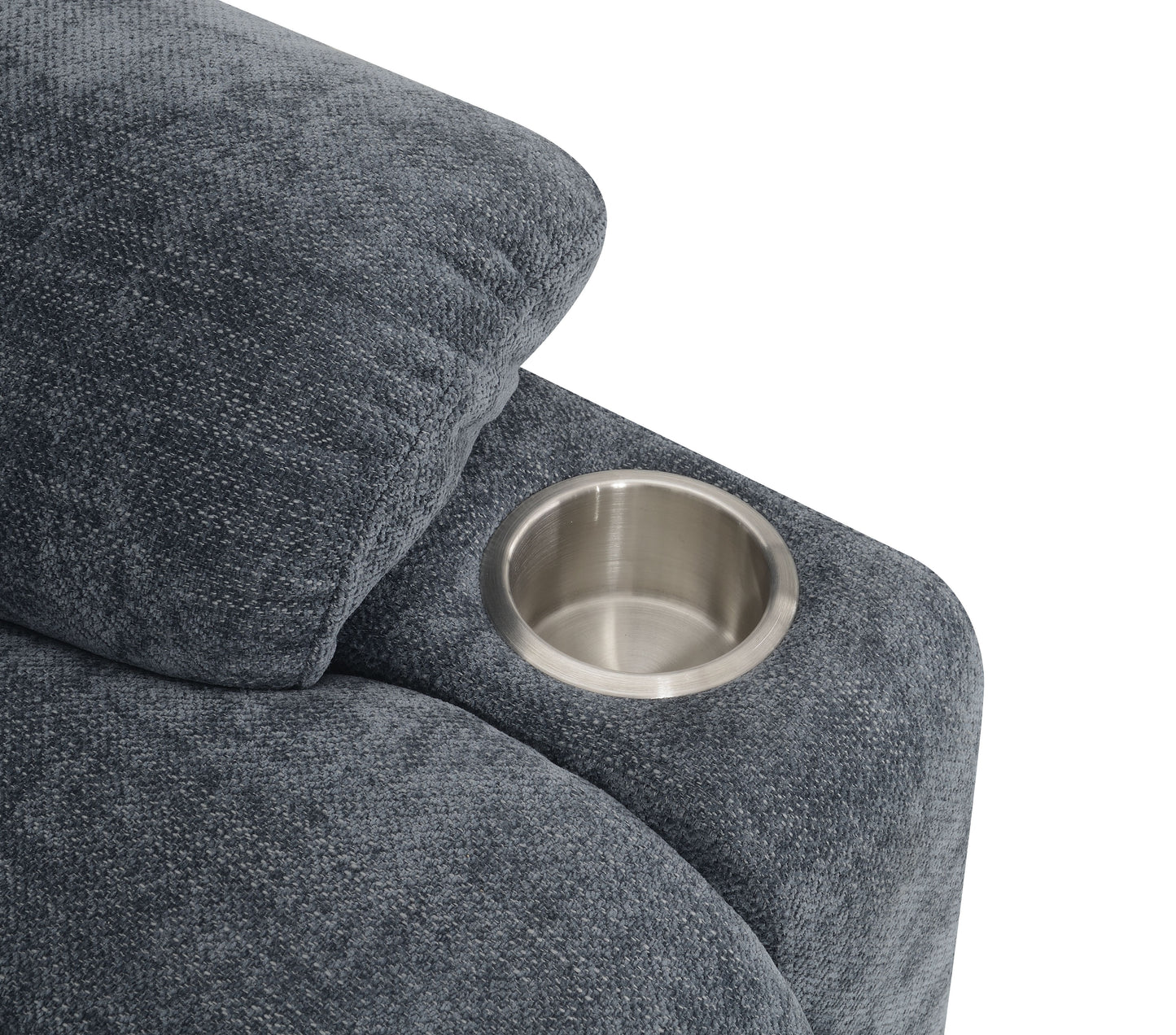 Omarion Blue Chenille Power Motion Recliner with Lift, Heating & Massage Function FredCo