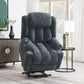 Omarion Blue Chenille Power Motion Recliner with Lift, Heating & Massage Function FredCo