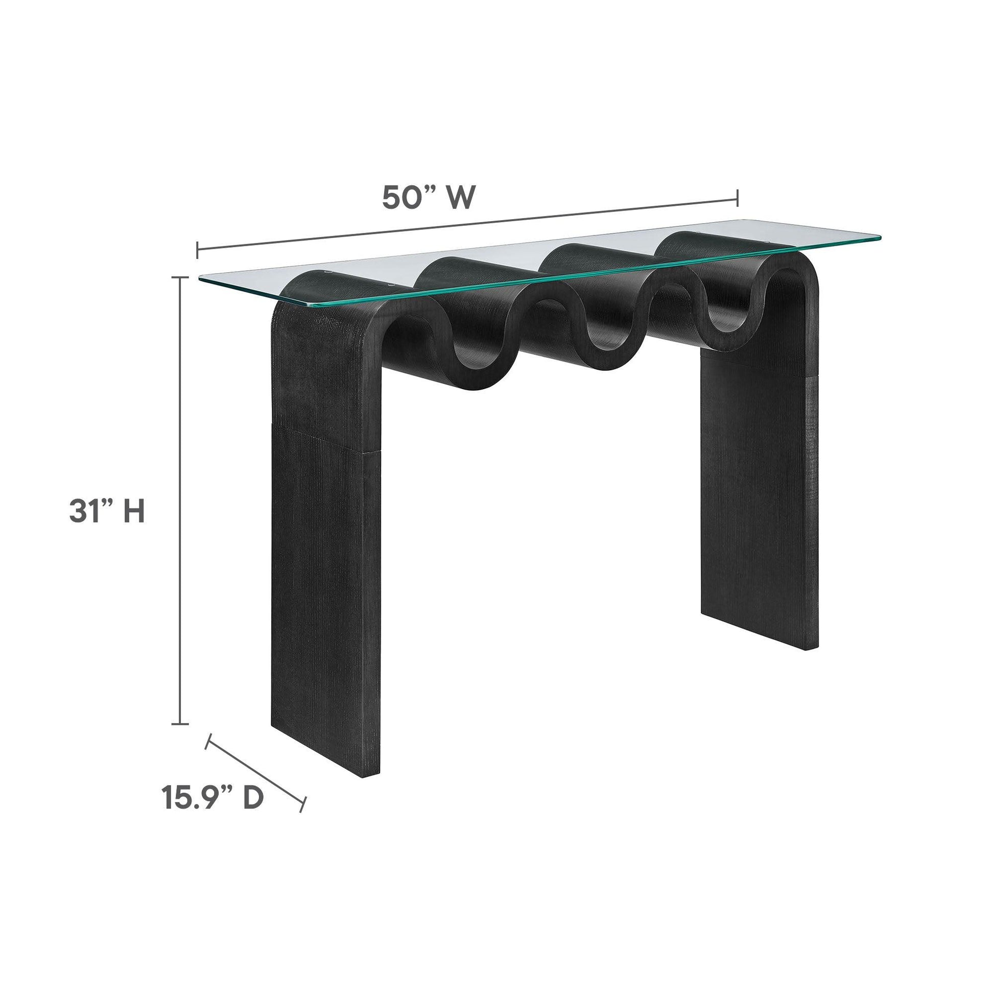 Ondine Glass Top 50" Console Table by Modway FredCo