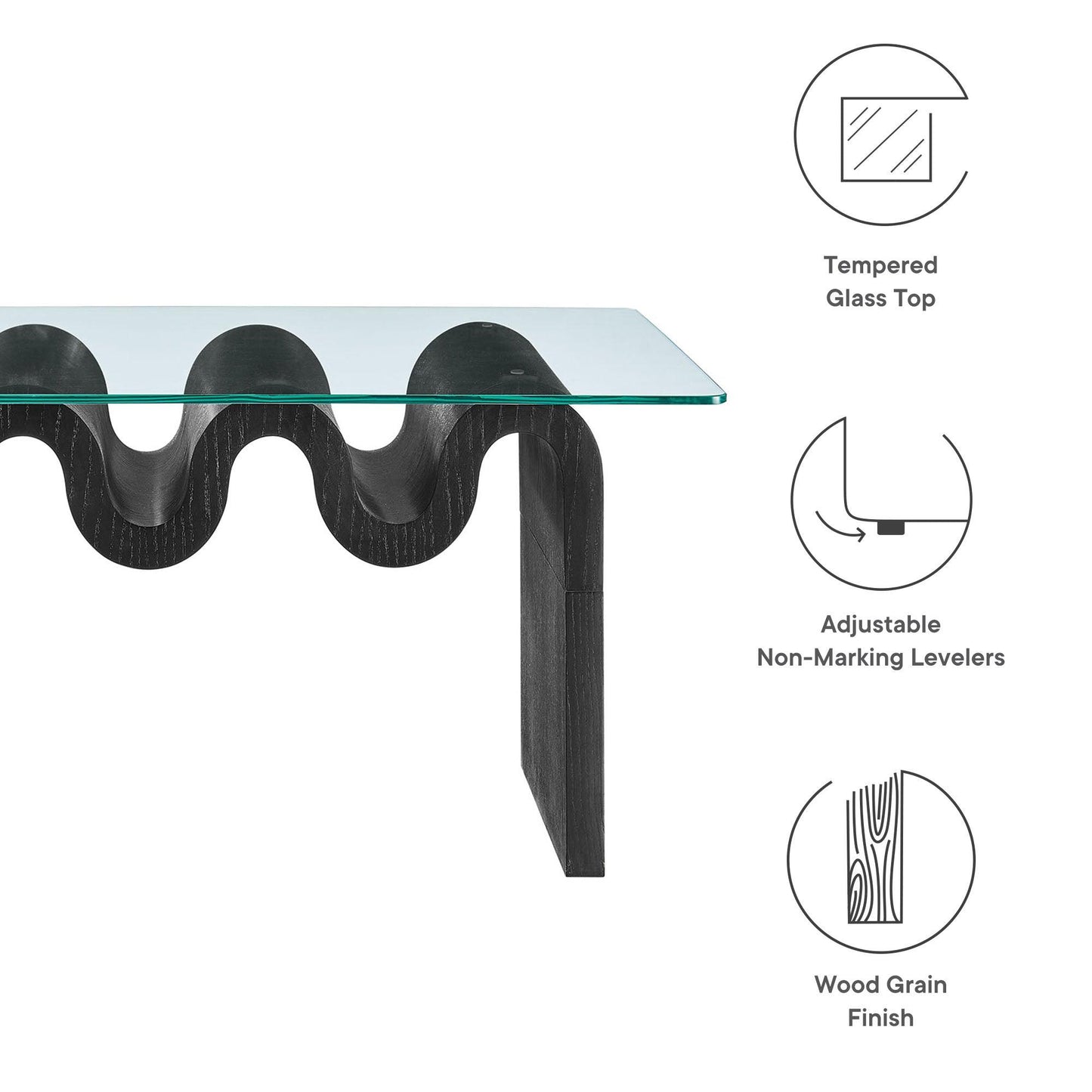 Ondine Glass Top Coffee Table by Modway FredCo