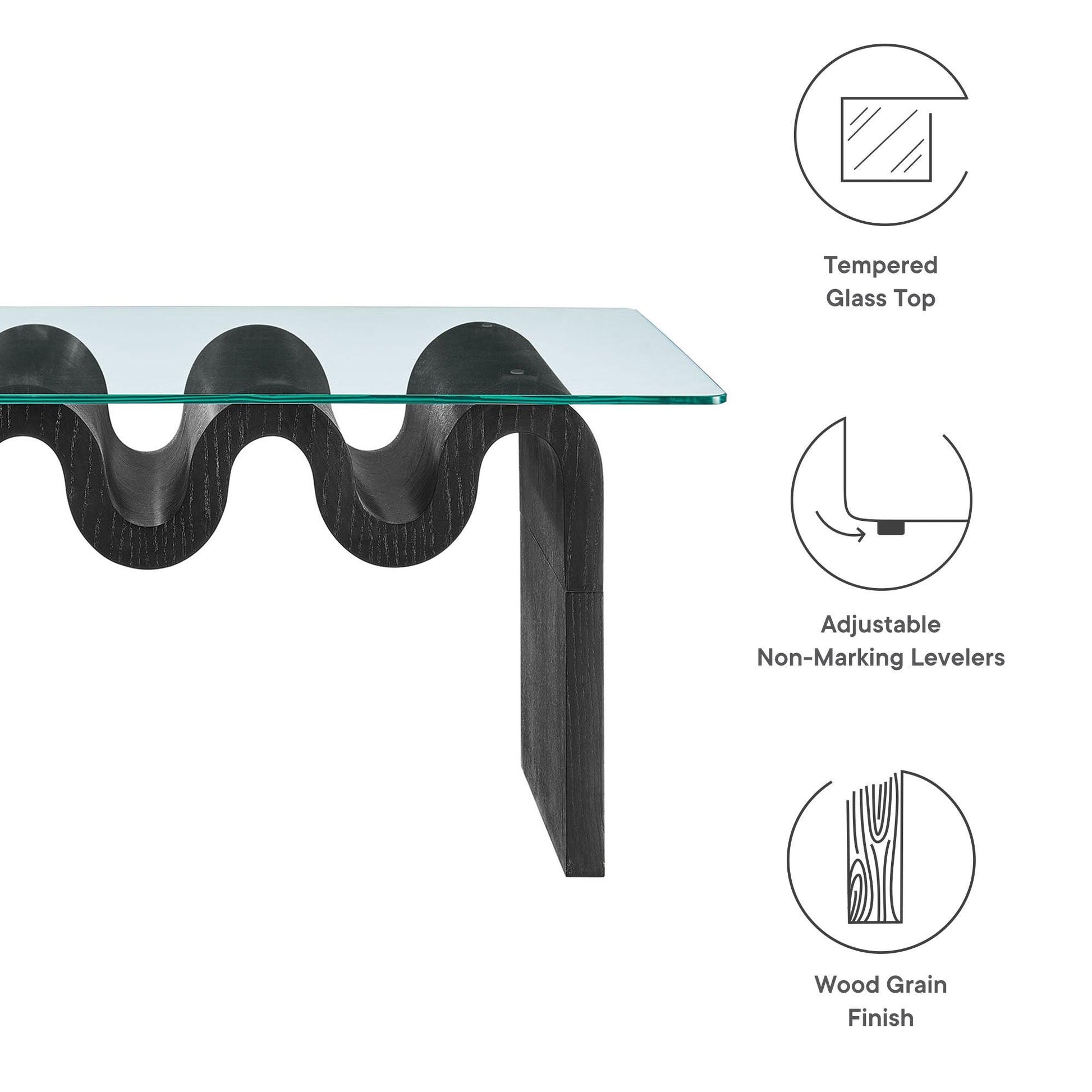 Ondine Glass Top Coffee Table by Modway FredCo