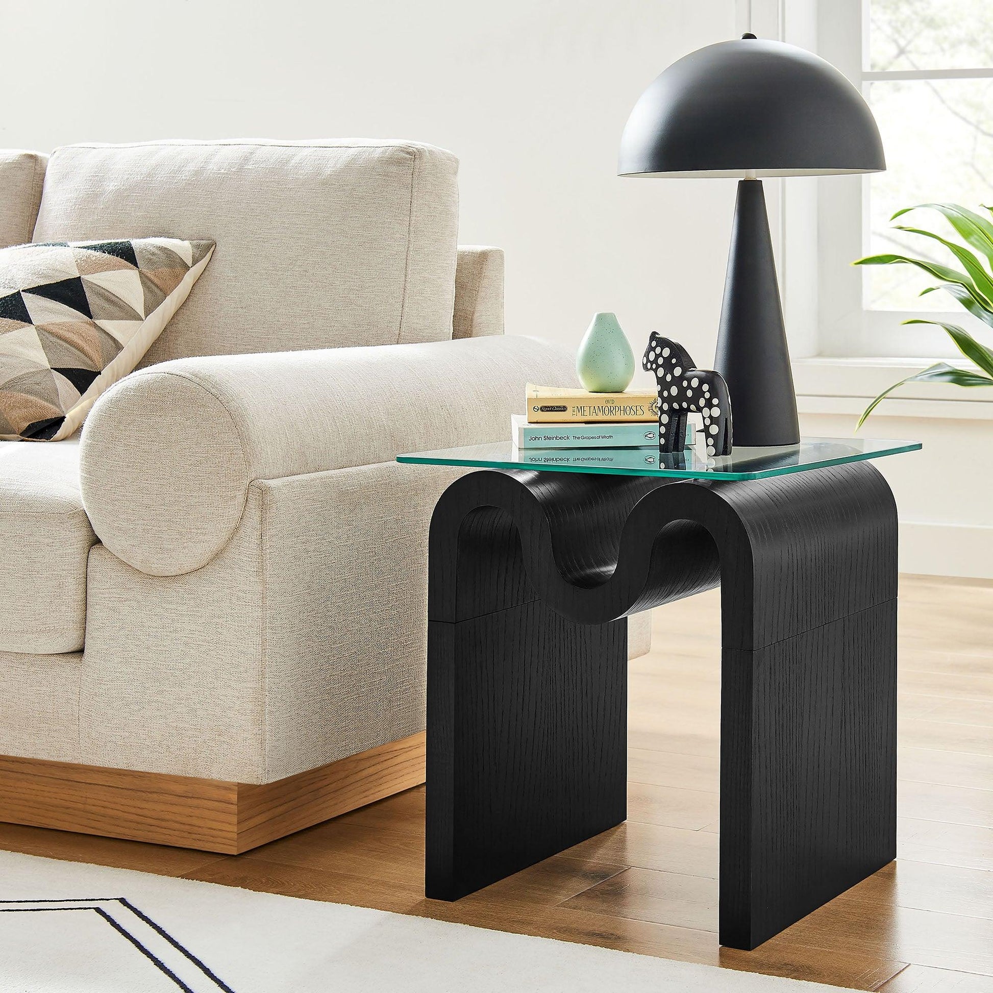 Ondine Glass Top Side Table by Modway FredCo