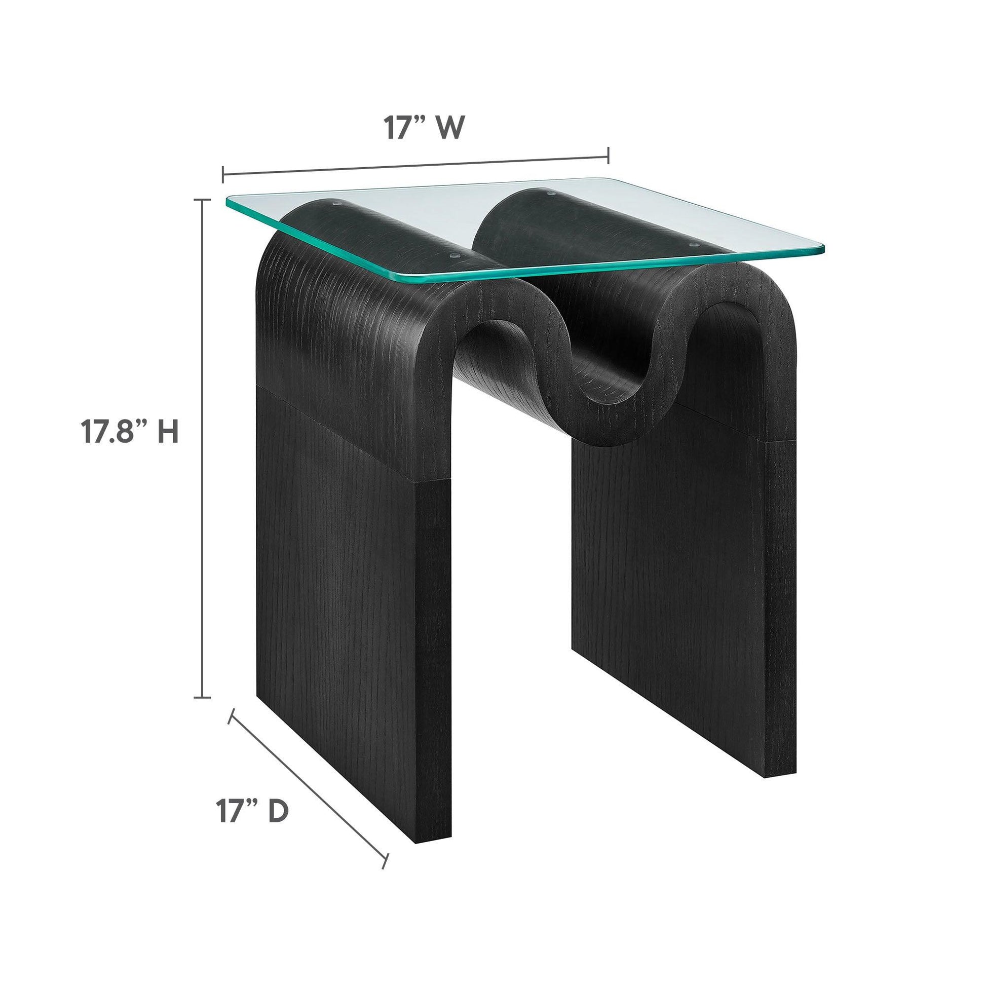 Ondine Glass Top Side Table by Modway FredCo