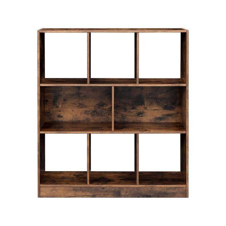 Open Shelves Wooden Bookcase 6 Slots FredCo