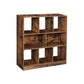 Open Shelves Wooden Bookcase 6 Slots FredCo