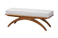 Orella Japandi Light Grey Boucle Fabric and Walnut Brown Finished Wood Bench FredCo