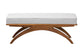 Orella Japandi Light Grey Boucle Fabric and Walnut Brown Finished Wood Bench FredCo
