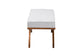 Orella Japandi Light Grey Boucle Fabric and Walnut Brown Finished Wood Bench FredCo
