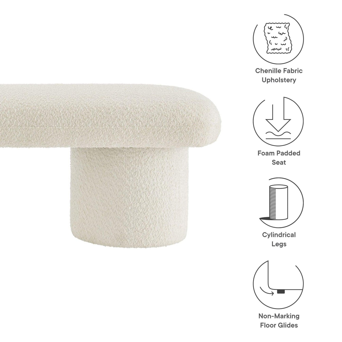 Orla Chenille Upholstered Bench by Modway FredCo