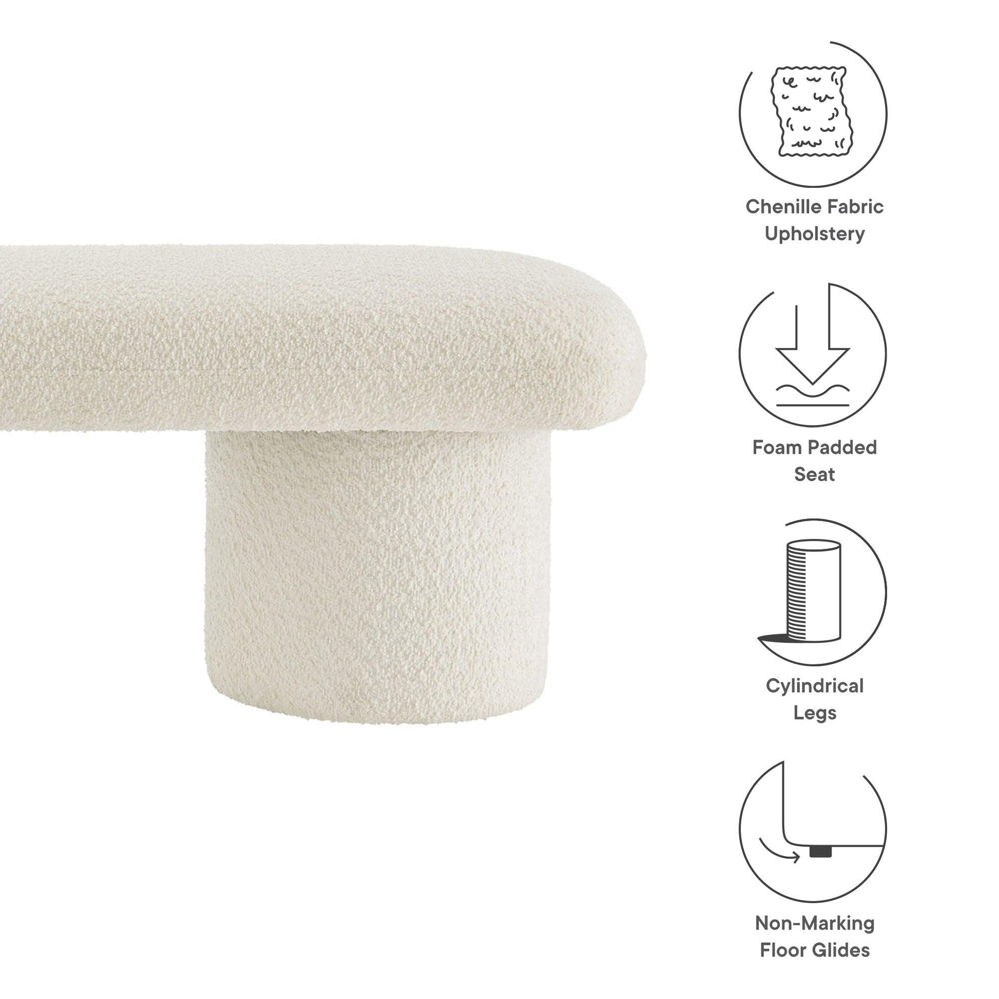 Orla Chenille Upholstered Bench by Modway FredCo
