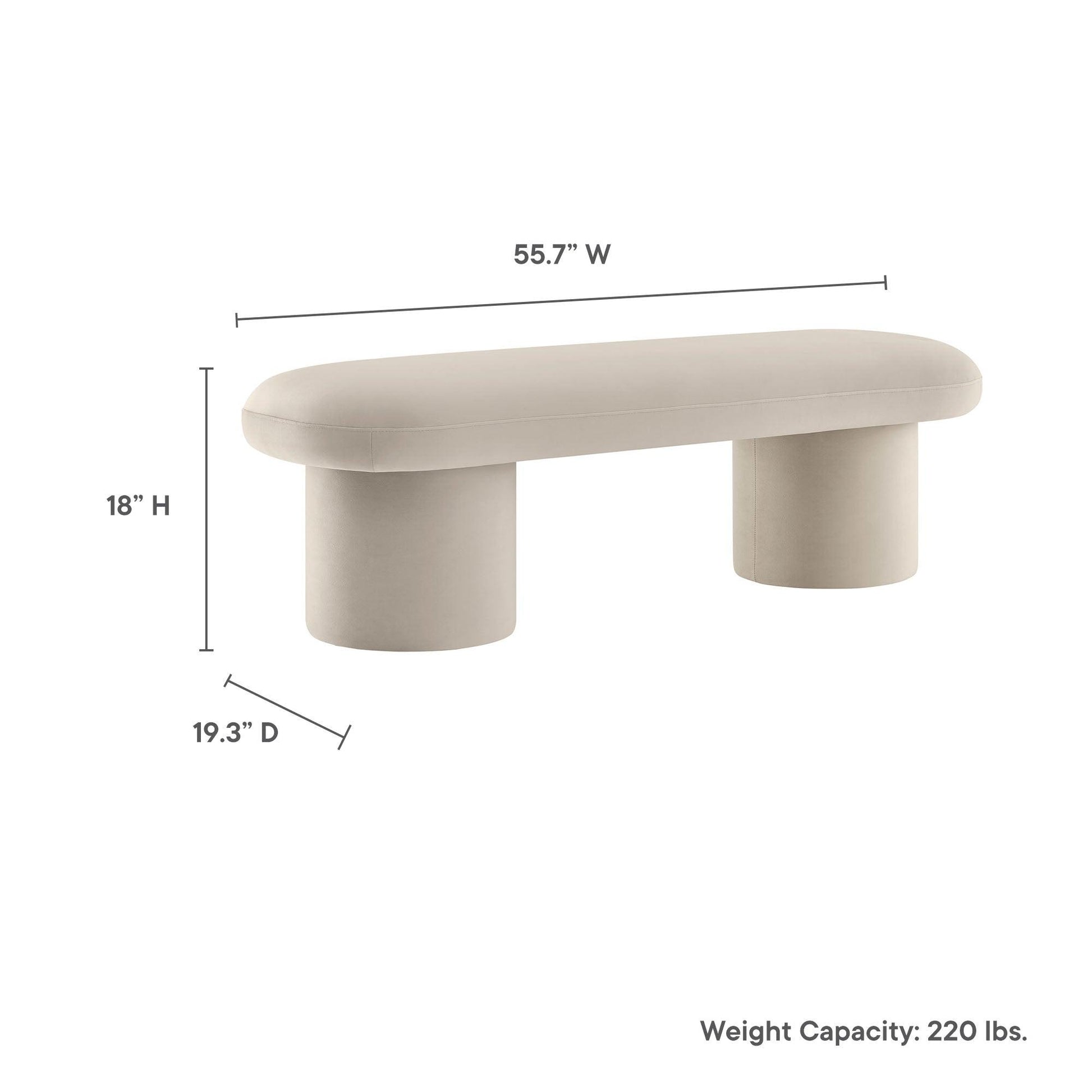 Orla Performance Velvet Bench by Modway FredCo