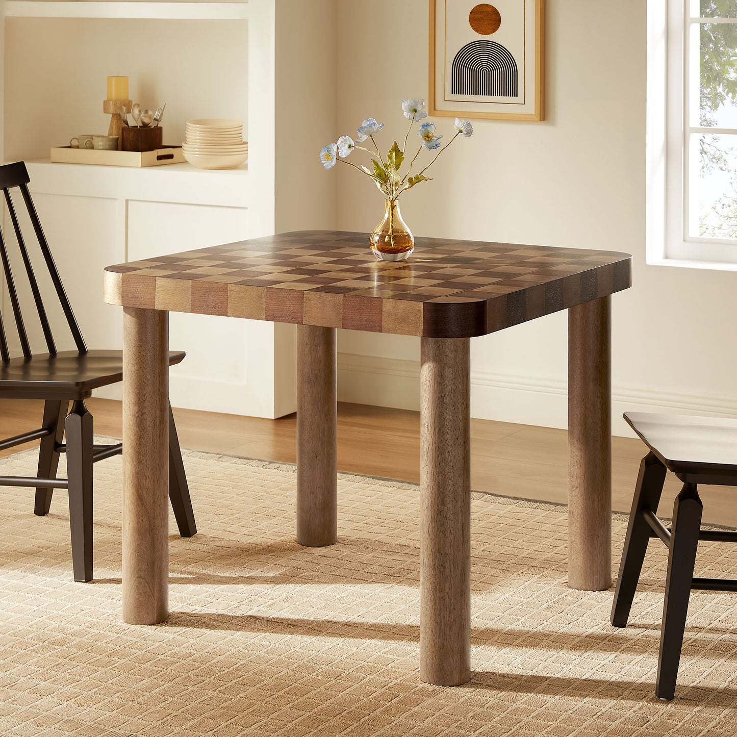 Oscar 36 Inch Square Checkered Dining Table by Modway EEI-7351 FredCo