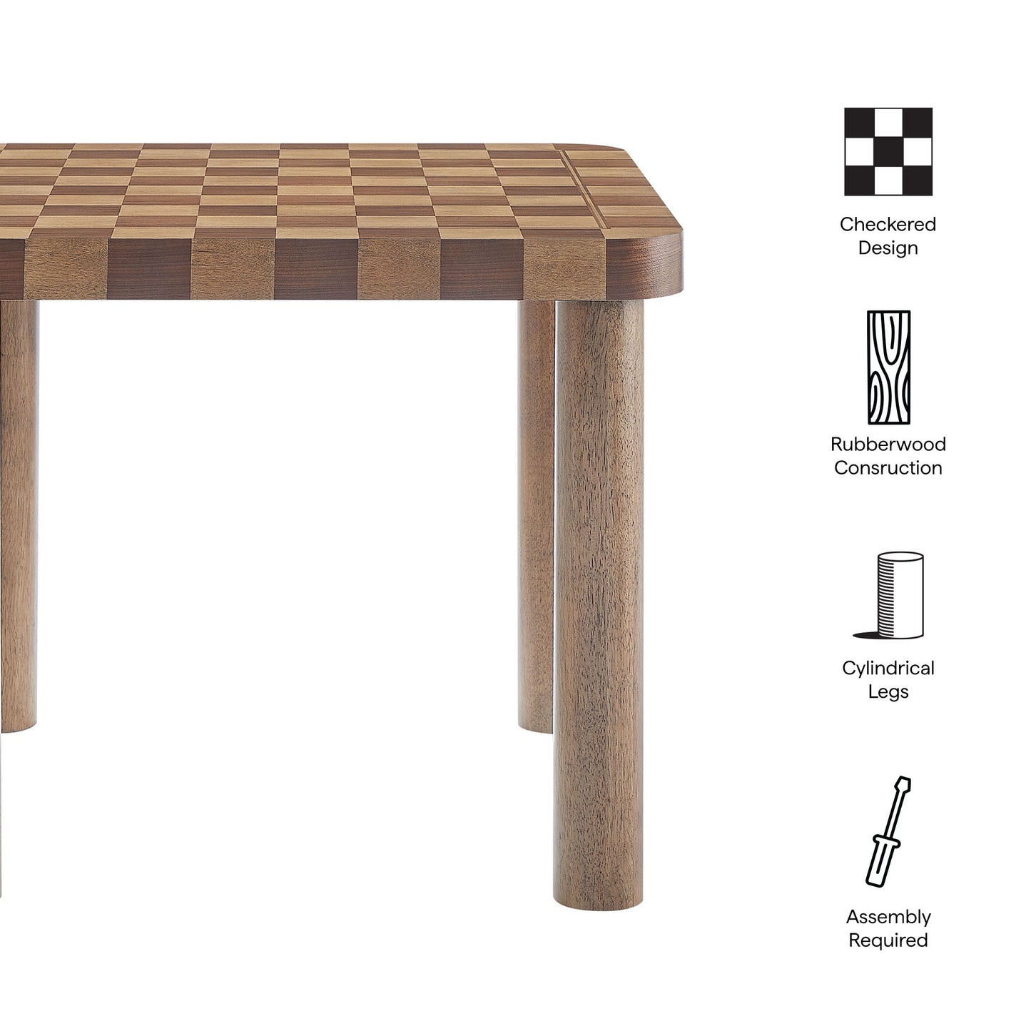 Oscar 36 Inch Square Checkered Dining Table by Modway EEI-7351 FredCo