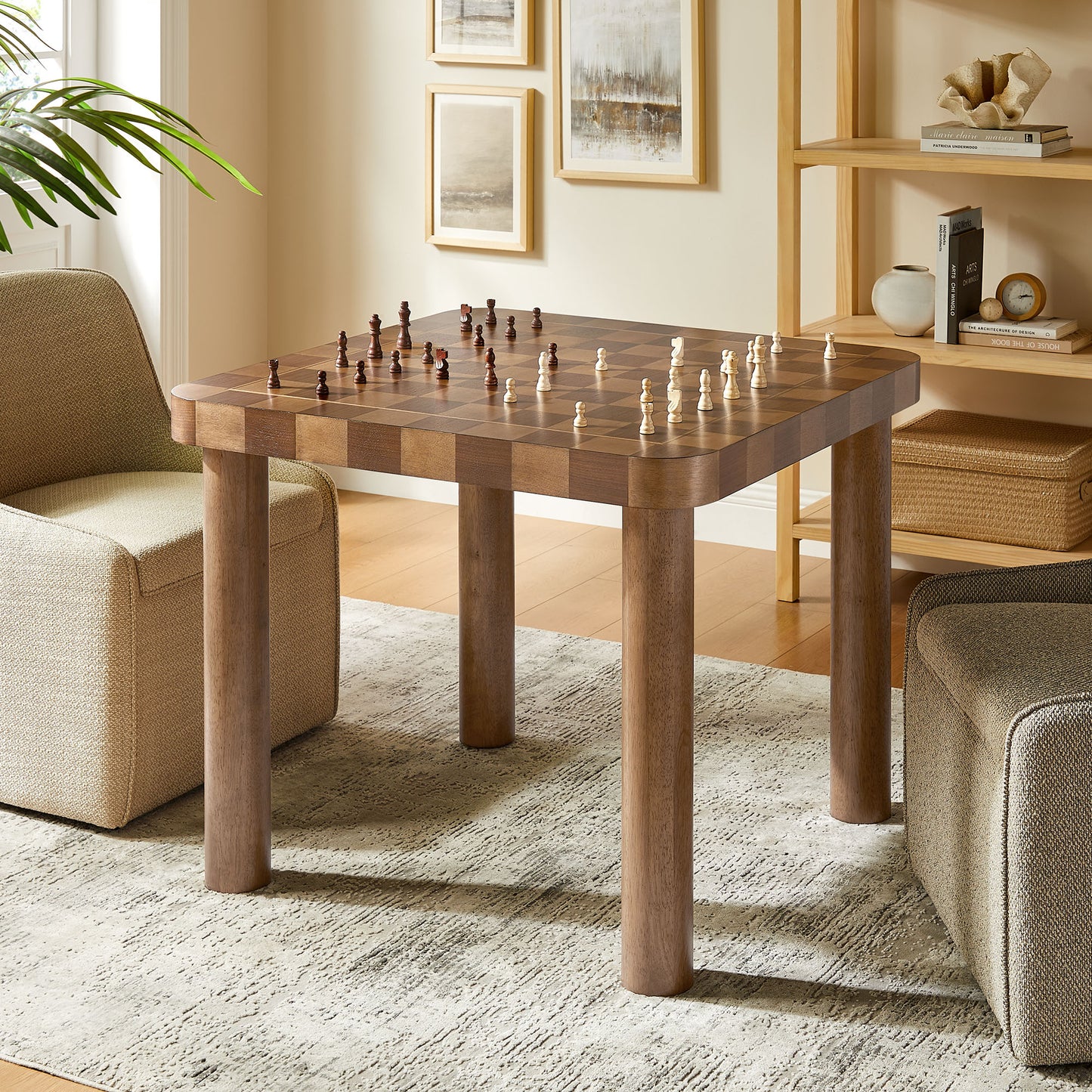 Oscar 36 Inch Square Checkered Dining Table by Modway EEI-7351 FredCo