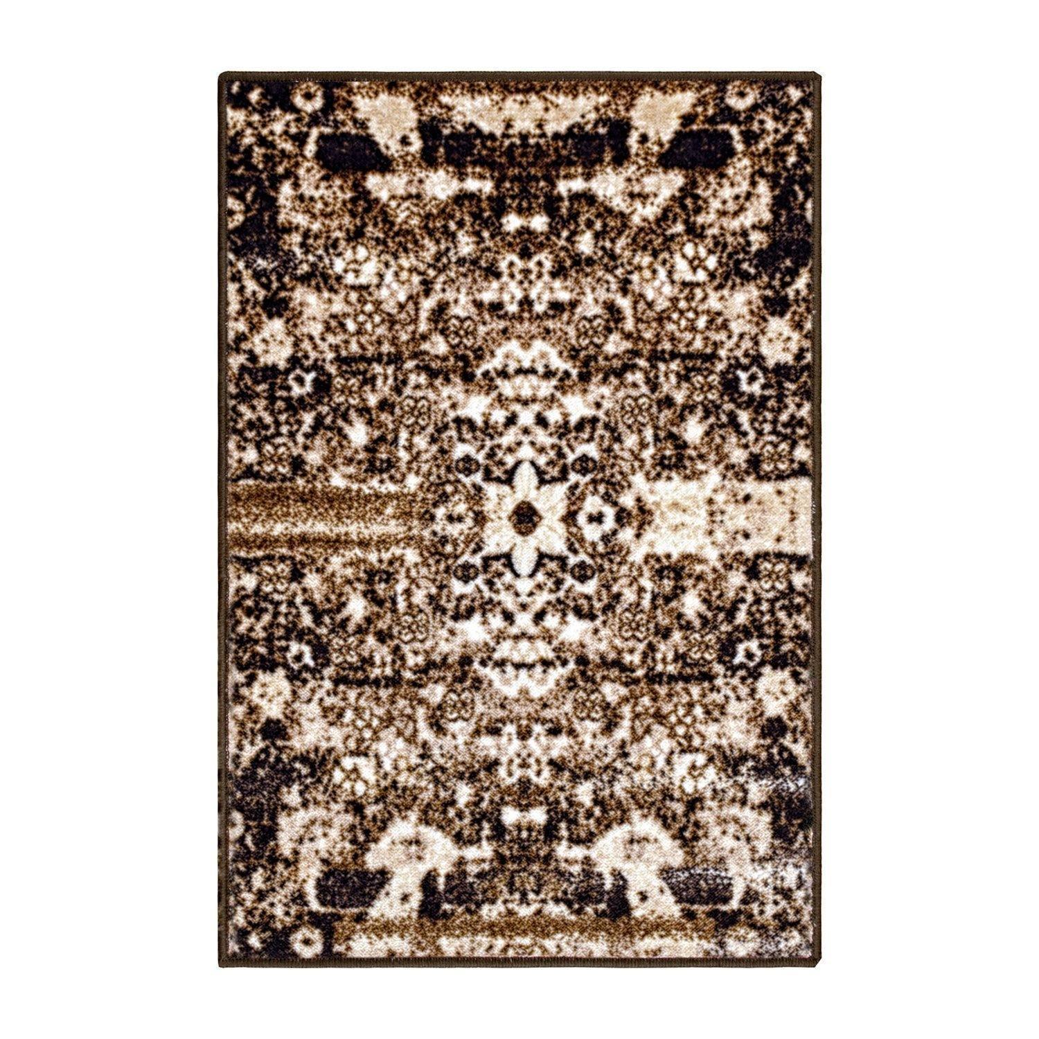 Oswell Non-Slip Foldable Vintage Damask Rug FredCo