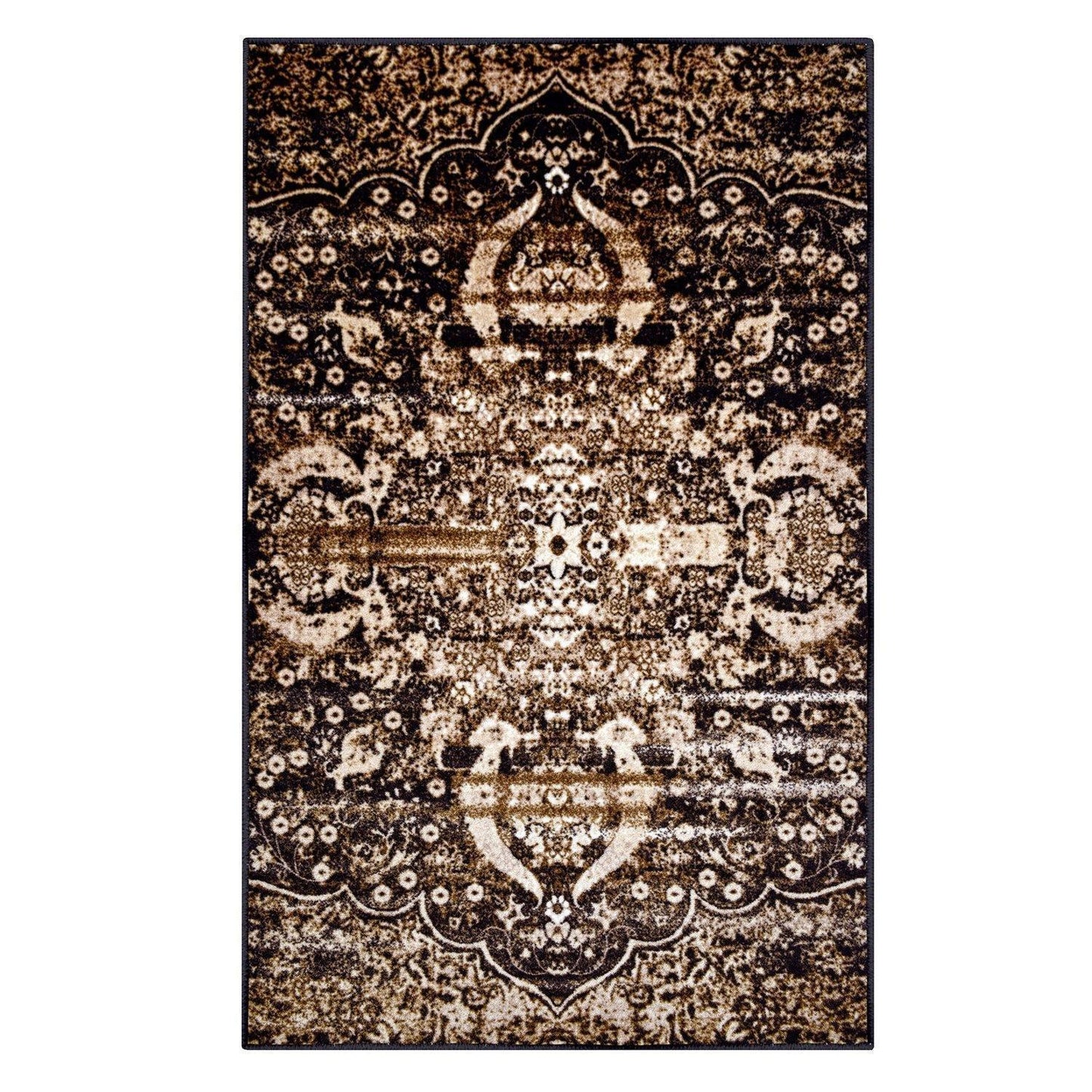 Oswell Non-Slip Foldable Vintage Damask Rug FredCo