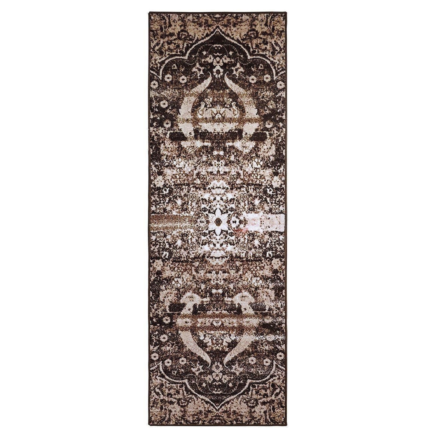 Oswell Non-Slip Foldable Vintage Damask Rug FredCo