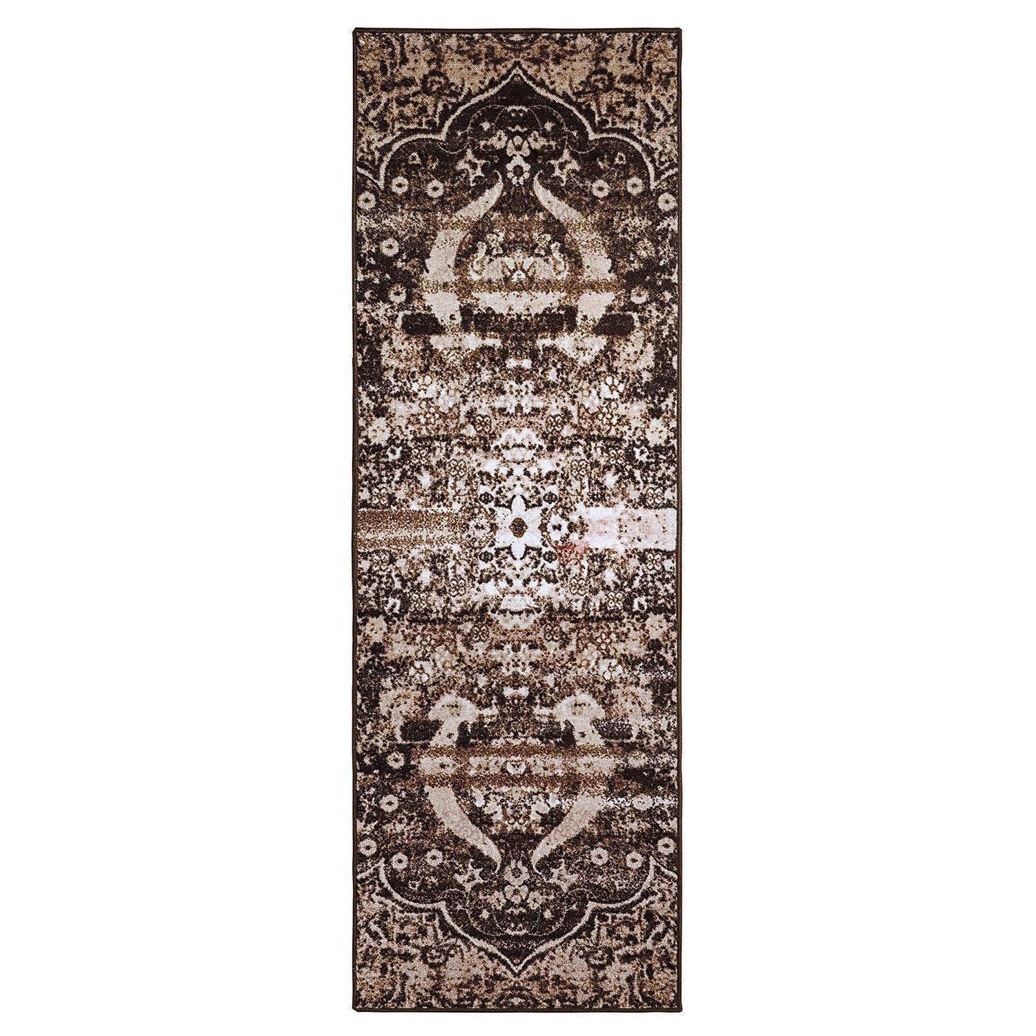 Oswell Non-Slip Foldable Vintage Damask Rug FredCo