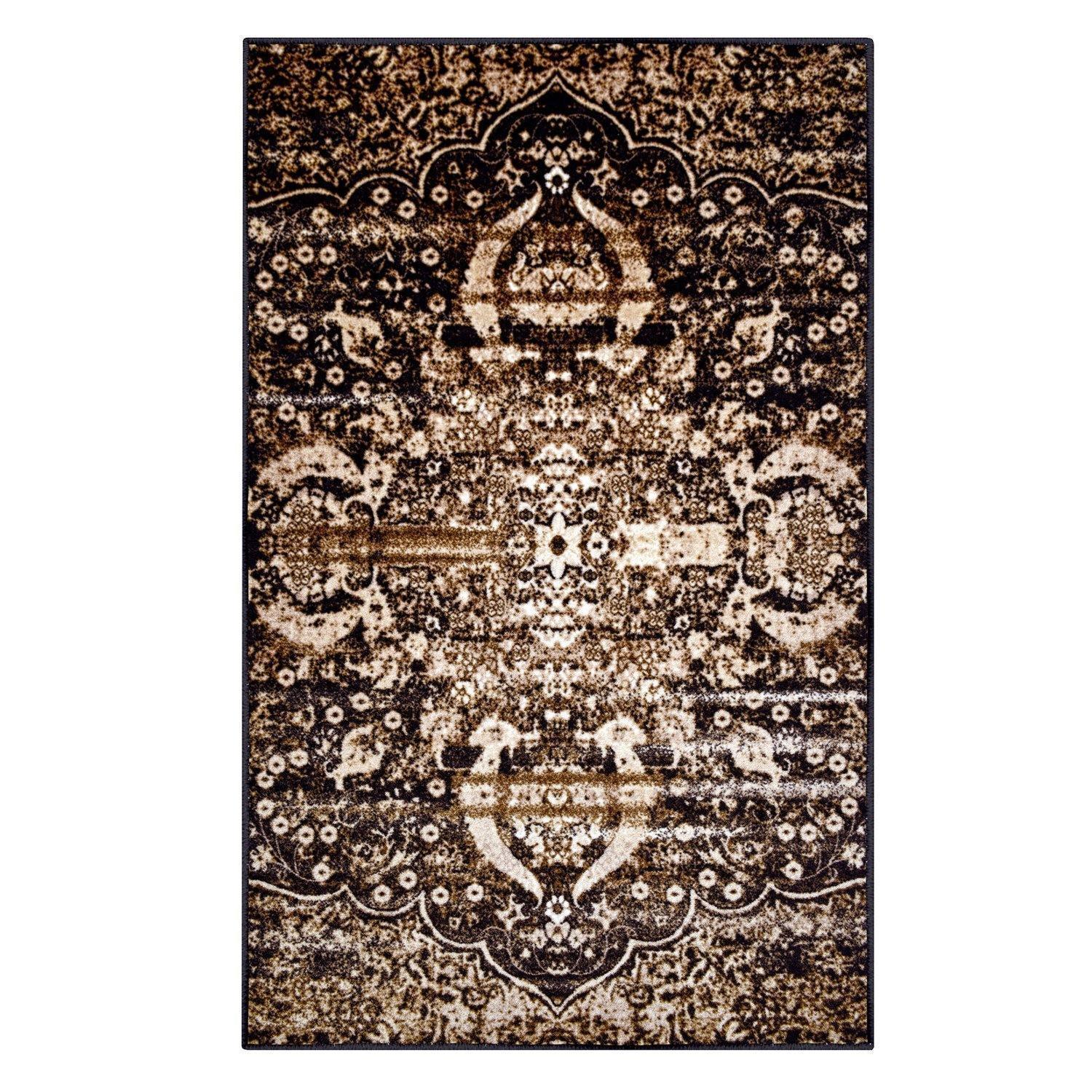 Oswell Non-Slip Foldable Vintage Damask Rug FredCo