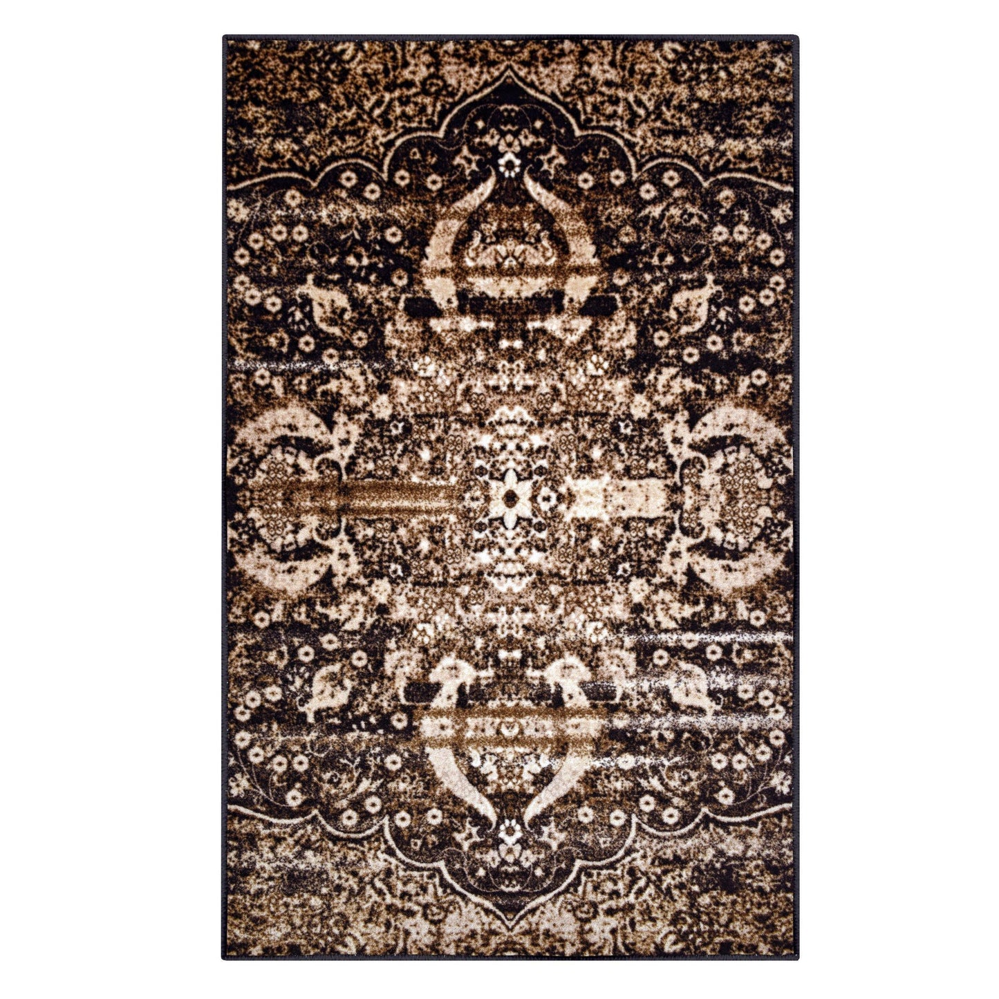 Oswell Non-Slip Foldable Vintage Damask Rug FredCo