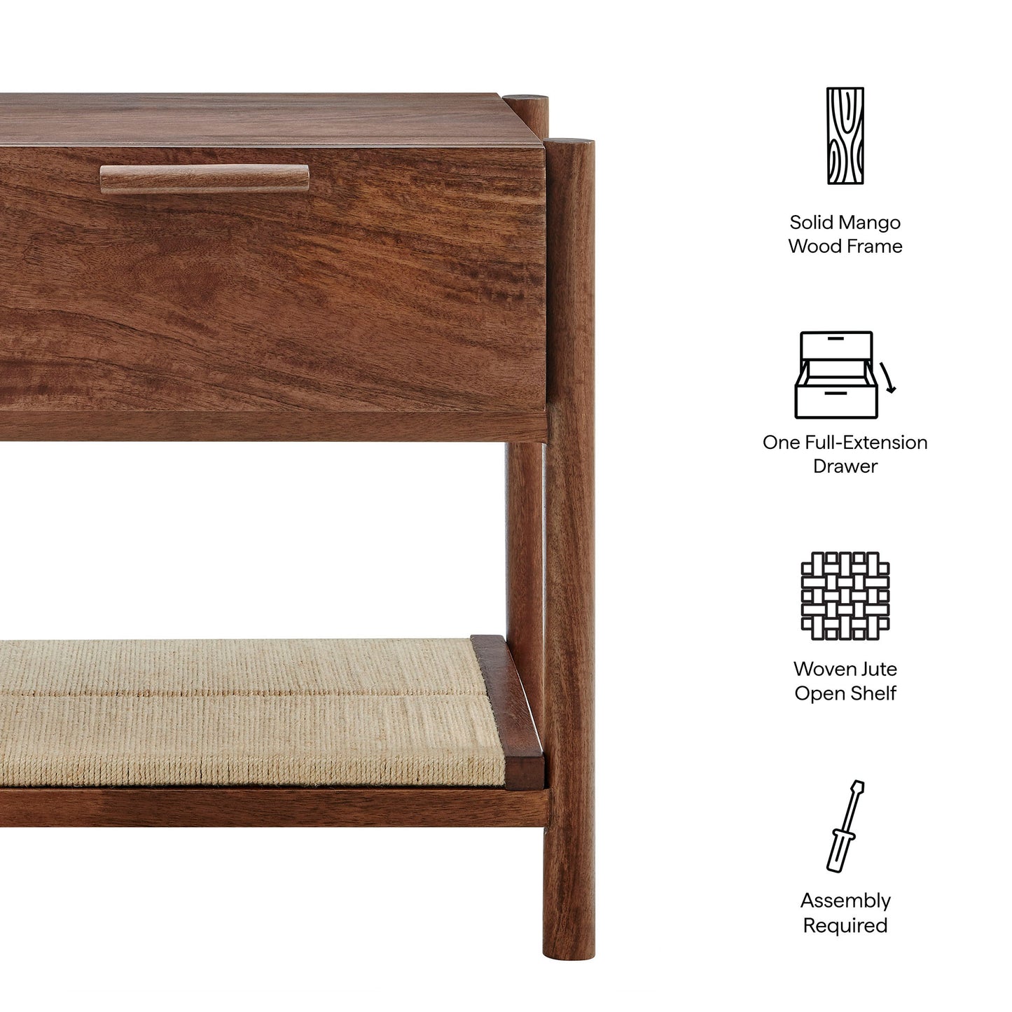 Oswin 1-Drawer Wood Nightstand by Modway MOD-7227 FredCo