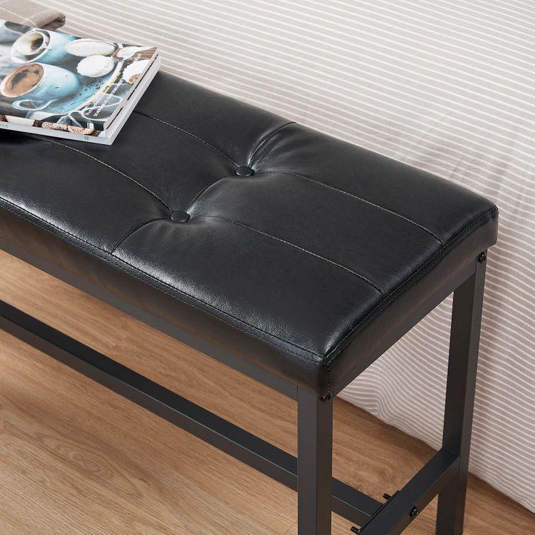Ottoman Bench with PU Leather Padded Seat FredCo