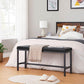 Ottoman Bench with PU Leather Padded Seat FredCo