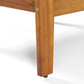 Close-up of wooden furniture leg with smooth finish, FredCo International furniture detail