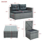 Outdoor Sofa Seating Group with Rattan Storage Box FredCo