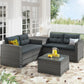 Outdoor Sofa Seating Group with Rattan Storage Box FredCo