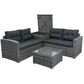 Outdoor Sofa Seating Group with Rattan Storage Box FredCo