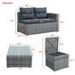 Outdoor Sofa Seating Group with Rattan Storage Box FredCo