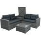 Outdoor Sofa Seating Group with Rattan Storage Box FredCo