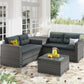 Outdoor Sofa Seating Group with Rattan Storage Box FredCo