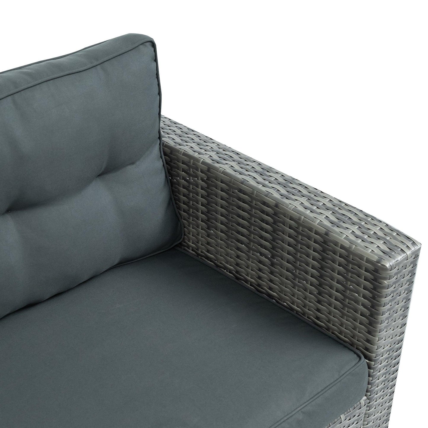Outdoor Sofa Seating Group with Rattan Storage Box FredCo