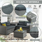 Outdoor Sofa Seating Group with Rattan Storage Box FredCo