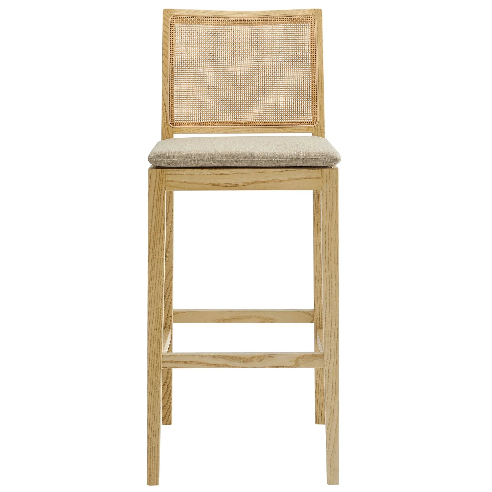 Ovard Wood and Rattan Bar Stool by Modway EEI-7289 FredCo